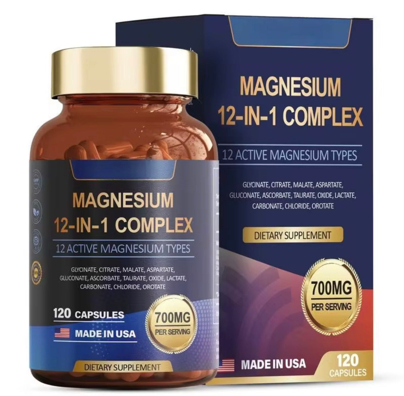 Magnesium 12-in-1 Complex – 700 mg | 120 Capsules