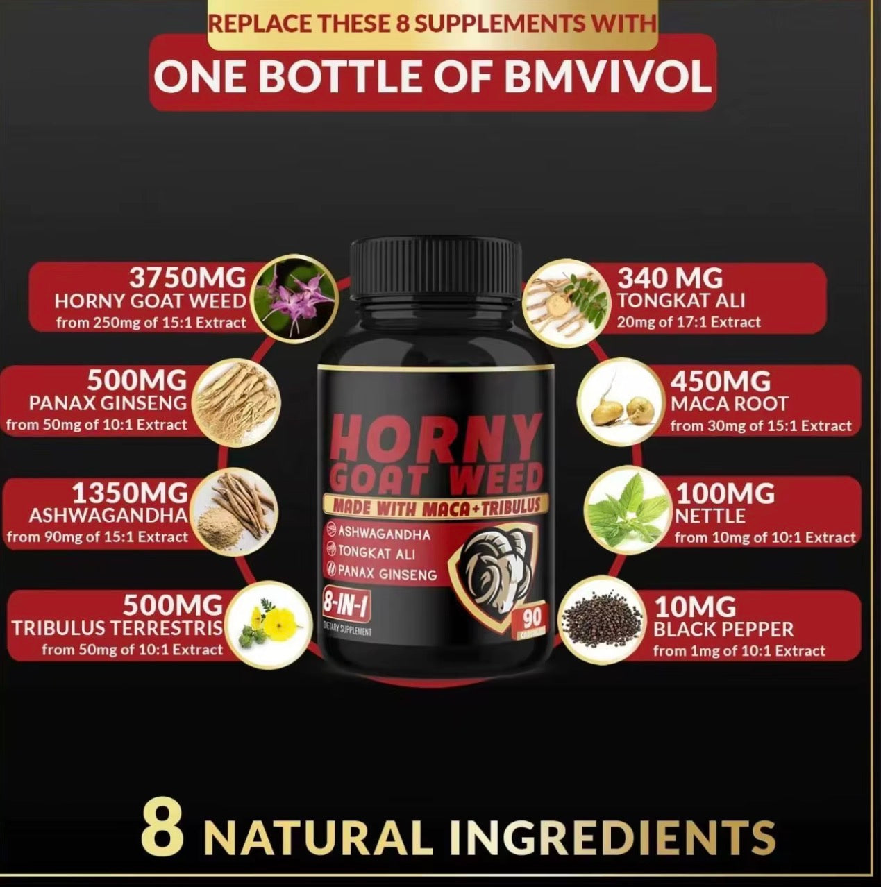 Horny Goat Weed - Libido support for Men (90 capsule)